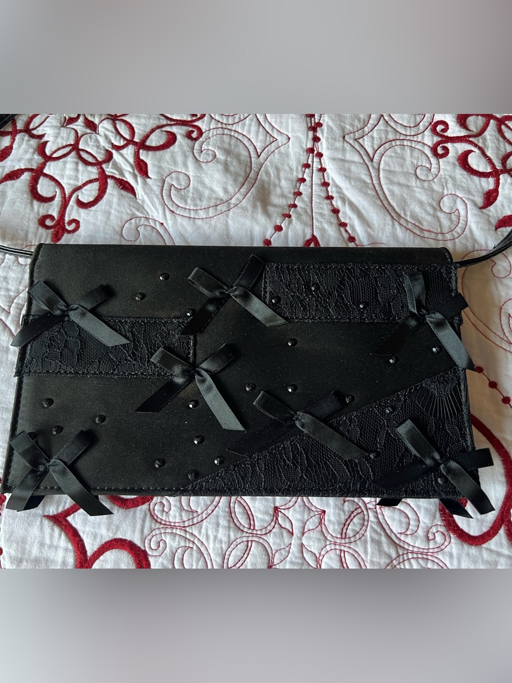 Prabal Gurung Neiman Marcus for Target Black Lace Bow Clutch Crossbody